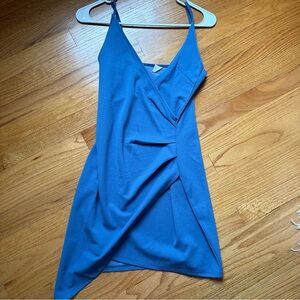 Elegant Blue Wrap Dress